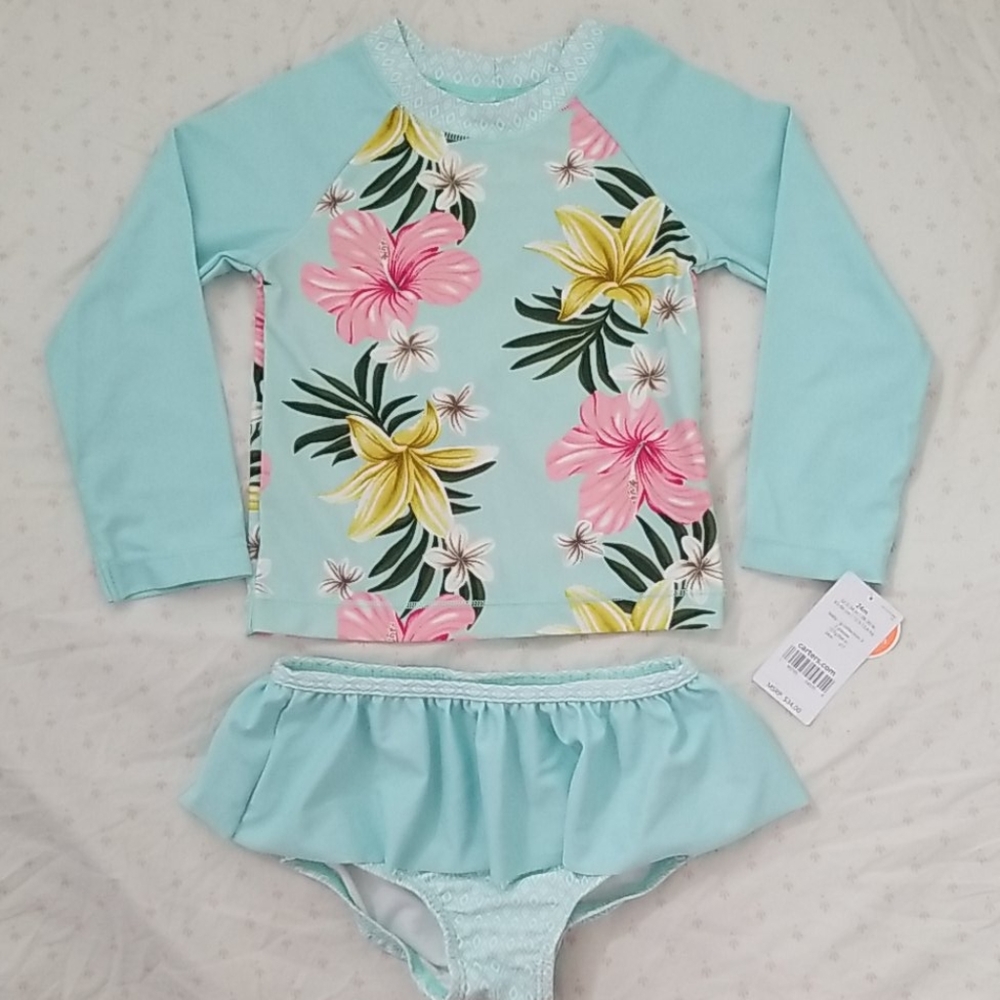 Carter's 24m long sleeve ruffle swimsuit UPF50